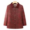 Camisa de manga larga para mujer de mediana edad y mayor, top holgado de talla grande, estampado vintage, prenda exterior fina versátil para madres