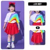 Fantasia de Cheerleading Infantil Primavera Manga Longa Traje de Competição Alunos do Ensino Fundamental e Médio Reunião Esportiva Traje de Entrada para Cerimônia de Abertura