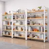 Estantería multicapa simple de acero y madera de pie para sala de estar, estante de almacenamiento simple para dormitorio del hogar, estantería y estante de almacenamiento de arte de hierro