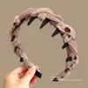 Faixa de Cabelo com Pente de Pelúcia para Outono e Inverno para Mulheres, Faixa de Cabelo com Toque de Luxo Leve de Alta Qualidade, Estilo Coreano Estampa de Leopardo Presilha para Lavar o Rosto Presilha de Cabelo Alta Prendedor de Cabelo