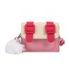 Outono e inverno Nova bolsa Cambridge fofa de cor contrastante bola de pelo bolsa fofa de menina princesa bolsa transversal de comércio exterior infantil