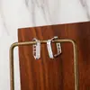 Pendientes Cuadrados de Circonita de Lujo Ligero Transfronterizos, Estilo de Moda Europeo y Americano, Pendientes Simples y de Alta Gama, Tachuelas Versátiles de Nicho