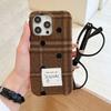 Funda de Teléfono Móvil de Polar con Cuadros y Puntos de Ola Otoño e Invierno Japonés y Coreano para Apple 16promax iPhone15 Tendencia 14 Creativo 13