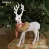 Adornos de Alce Blanco Navideño Lazo Campana Muñeca Navidad Adornos Grandes Decoración de Ventana de Centro Comercial