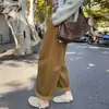 Outono/Inverno Novo Estilo Coreano Moda Versátil Emagrecedor Cordão de Foice Calça Casual de Veludo Cotelê Calça Petite de Nove Pontos