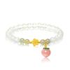 Pulsera de ágata blanca natural para mujer, estilo chino, estilo nacional, jade hetiano, flor de melocotón, pulsera de lujo, regalo para novia