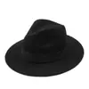 Sombrero de ala ancha de imitación fieltro estilo europeo y americano para primavera, otoño e invierno Sombrero bombín de lana retro británico Sombrero de viaje Panama Jazz para hombres y mujeres