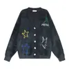 Suéter cárdigan de cuello en V Tejido de punto para hombre Estrella Marca de moda Terciopelo de visón Suave Perezoso Otoño e Invierno Comercio exterior Transfronterizo Al por mayor