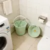 Balde Plástico Doméstico com Alça e Tampa, Conjunto de Baldes Redondos para Dormitório Estudantil, Balde de Lavanderia, Balde para Banho e Lavar Mãos