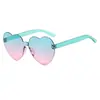 Gafas de Sol Transparentes de Gelatina con Forma de Corazón sin Marco de una Sola Pieza Moda Europea y Americana Gafas de Sol para Niños Tendencia de Gafas de Sol de una Sola Pieza