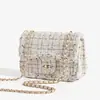 Bolso Nuevo de Tejido Estilo Nicho Lujo Ligero Estilo Chanel para Mujer, Bolso Cruzado Nuevo con Cadena al Hombro, Primavera 2026