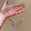Nuevo collar gargantilla de noche con borla de diamantes de alta resistencia, lujo ligero, exquisito, de alto valor estético, versátil, cadena para clavícula femenina única
