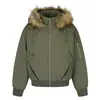 Chaqueta de algodón con capucha y cuello de pelo desmontable para hombre, diseño de invierno con botones, pliegues resistentes, abrigo de algodón holgado, marca de moda
