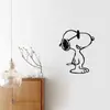 Venta al por mayor de fábrica Snoopy tallado estilo ins caricatura lindo alto valor de color pegatina de pared Snoopy decoración de cubo de basura