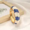 Bestseller transfronteiriço na Europa e América: Pulseira de design irregular em blocos de cores esmaltadas retrô criativas com design de bambu ondulado boêmio