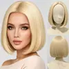 La peluca de moda para mujer más vendida de TEMU, cabello liso corto con raya media, estilo BOBO, peluca completa artificial para disfraz