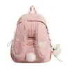 Mochila de Encaje de Lunares con Orejas de Conejo para Mujer 2026 Gran Capacidad Nueva Versátil para Estudiantes Bolso Escolar Mochila Casual de Moda