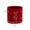 Balde da Fortuna em Veludo com Balde Interno à Prova d'Água, Flores Simuladas de Ano Novo, Materiais Decorativos, Balde Abraço Vermelho, Conjunto de Baldes para Arranjo de Flores, Dois Baldes da Fortuna