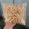Cuentas Doradas de Madera, Cuentas de Madera Natural, Palillos Decorativos Desechables de Bambú, Palillos para Frutas, Palillos Artísticos de Bambú, Palillos para Cócteles