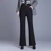 Pantalones Acampanados Sueltos de Cintura Alta para Mujer Otoño/Invierno 2026, Forrados de Felpa, Engrosados, Estilo Coreano, Elegantes, Cómodos, Pantalones Casuales