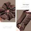 Scrunchie Oversized Estampa de Leopardo Retrô Outono e Inverno para Mulheres, Elástico de Cabelo Fofo Estilo Saia, Novo Acessório de Cabelo Elástico Outono e Inverno