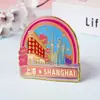Souvenirs Turísticos de Shanghái Imanes Metálicos para Refrigerador Perla Oriental Templo Jing'An Atracciones de Lujiazui Regalos Culturales y Creativos