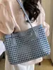 Bolso Tejido de Moda Elegante con Diseño Hueco, Bolso Tote de Hombro Único, Bolso de Axila de Gran Capacidad Moderno y Único