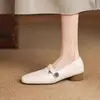 Nuevos Modelos 2026 Mocasines Casuales de Suela Suave y Tacón Grueso para Mujer, Mocasines Cuadrados de Cuero Suave Más Vendidos en Otoño para Mujer