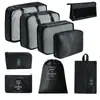 Bolsa de almacenamiento para viajes transfronterizos, set de neceser, bolsa de almacenamiento organizadora de ropa para equipaje de siete piezas, bolsa de almacenamiento de viaje