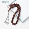 Pulseira de Contas para Oração Tasbih de Cauda Dupla em Liga Metálica Pulseira de Contas para Oração Subha com Contas