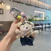 Muñeca Linda con Cámara Juguete Creativo Estilo Coreano Colgante de Bolso Adorable Mono con Bufanda Llavero de Oso de Peluche