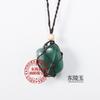 Pedra de cristal natural polido bolso líquido pingente de corda tecida à mão camisola pingente jóias ornamentos de cristal atacado