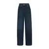 [Em Estoque] Calça Jeans Wide Leg BC Outono/Inverno Vintage Lavada Solta Reta Perna Larga Decorada com Miçangas