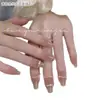 Joyas para Uñas Rectangulares Biseladas de Fondo Plano con Circonita Super Brillantes Francesas Mini Tira Larga Color Champaña Diamante Blanco para Uñas