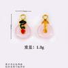 Color Oro Imitación Aceite Conservante Goteo de Oro Incrustado con Jade, Nube Auspiciosa Vidrio Imitación Jade Hebilla de Jade, Accesorios DIY Tejidos a Mano, Joyería al por Mayor
