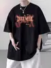 Camiseta Masculina de Manga Curta Estilo High Street Americano Verão Nova Moda Marca Design Solta e Fresca Casual Gola Redonda Roupa Masculina