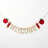 Exclusivo para ventas transfronterizas: Banner de Fieltro de Manzana WELCOME, Banner de Tela No Tejida para Decoración de Regreso a Clases, Entrega OEM