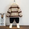 Suéter Infantil Outono/Inverno Listrado Estilo Coreano Malha Moda Estiloso Bebê Inverno 2025 Novo Top