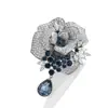 Broche Europeu e Americano Mais Vendido de Cristal Imitação para Uso Pesado, Broche de Rosa Azul Exquisito de Alta Qualidade, Lapela de Terno Elegante e da Moda