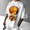 Camiseta Demon Slayer Impressão Digital 3D 2024 Manga Curta Masculina e Feminina Exportação Transfronteiriça Europeia e Americana Venda Direta Casual e Versátil