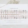 Talla Completa S Gato Dorado Ojo de Gato Manicura Uñas Portables Esmalte de Uñas Largo Pegatinas de Uñas de Gama Alta Manicura Blanca Fría Luz de Luna Esmalte de Uñas