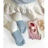 Calcetines de Yoga, Estilo Dulce y Lindo, Calcetines de Cinco Dedos con Encaje, Calcetines Antideslizantes para Pilates, Calcetines Deportivos de Piso para Mujer con Dedos Separados