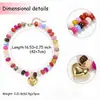 Collar de Cuentas Acrílicas Vintage Transfronterizo Cadena para Clavícula de Acero Inoxidable con Cuentas Cuadradas Degradadas y Colgante de Corazón Joyería para Mujer Venta al por Mayor