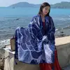 Chal de Estilo Étnico para Verano Mujer 2026 Nuevo Estilo Viaje a Yunnan Protección Solar Bufanda de Seda con Borlas Toalla de Playa