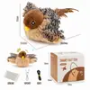 Juguete para gato tipo pájaro con alas eléctricas simuladas, se mueve y hace sonidos, de felpa, duradero para morder y arañar, un gadget de autoentretenimiento para aliviar el aburrimiento