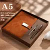 Conjunto de Caixa de Presente para Notebook de Alta Qualidade com Logotipo Personalizável, Estilo Executivo, Caderno Simples e de Alta Qualidade, Caneta, Pen Drive USB, Caderno