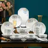 Louça de Mesa Cerâmica Colorida Sob Esmalte Tigela de Arroz Tigela de Macarrão Prato Prato de Peixe Conjunto de Tigelas e Pratos Coloridos Sob Esmalte para Personalização DIY em Casa