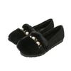T22 Huidong Yixinda Sapatos Peludos de Solado Grosso para Mulheres, Outono e Inverno Quentes Estilo Coreano Planos Tamanho Grande de Algodão, Confortáveis e Versáteis