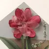 Estilo K de Hada Super Elegante Borde Quemado Seda Brillante Gardenia DIY Red para el Cabello Accesorios Corsage Tocado Collar Accesorios de Flores para Mujer