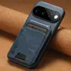 Adecuado para funda de teléfono con ranura para tarjeta Google Pixel 11Pro, funda trasera con soporte y tarjetero Google Pixel 9, funda protectora de cuero